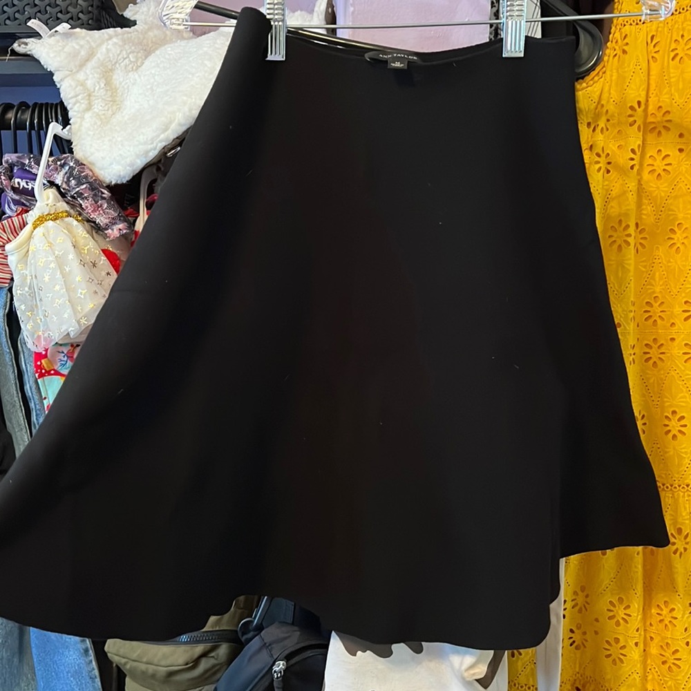 Black Flared Ann Taylor Skirt